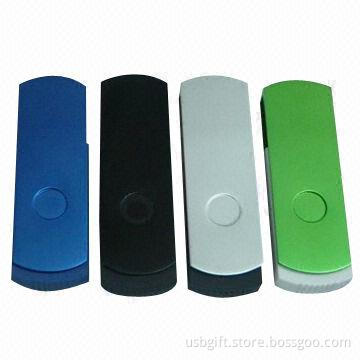 USB flash disk, 4GB memory capacity, custom logo swivel, promotional gift